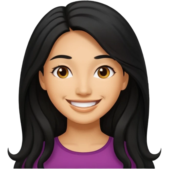 Mujer trigueña pelo negro largo emoji