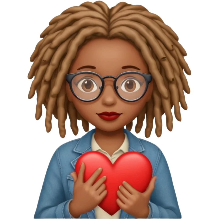 Girl Scouts African American girl with locs and glasses heart  emoji