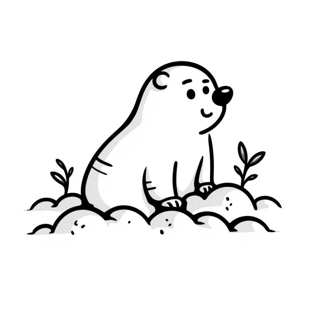 a hand drawn doodle of a mole emoji