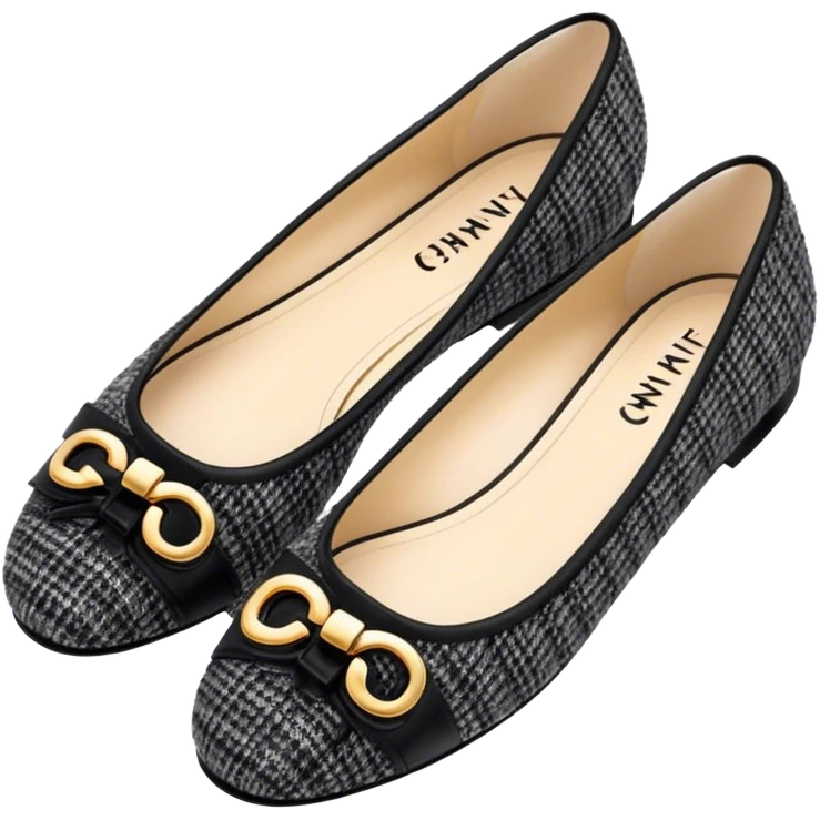 Chanel tweed flats  emoji