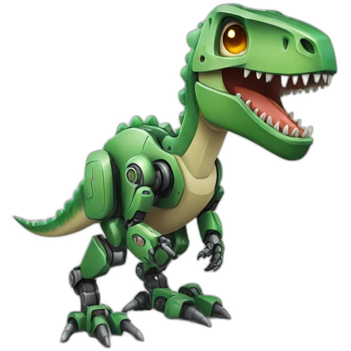 Dinosaure robot with H emoji