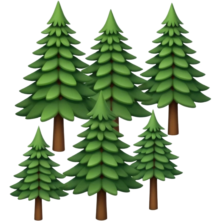 forest, small cute evergreen trees with a lot of leaves emoji