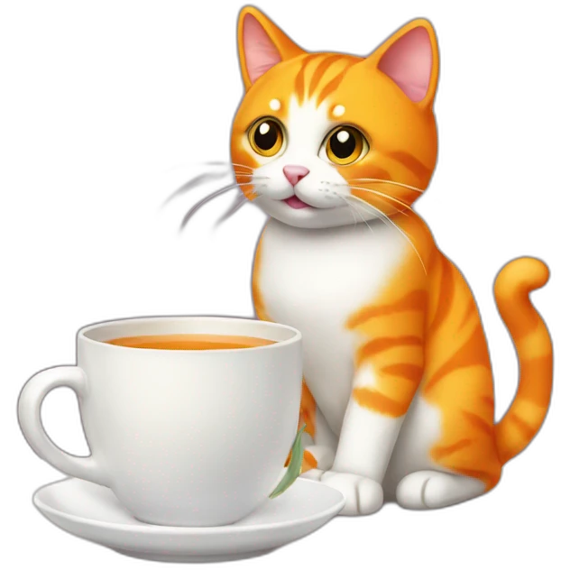 orange-cat-drink-tea emoji