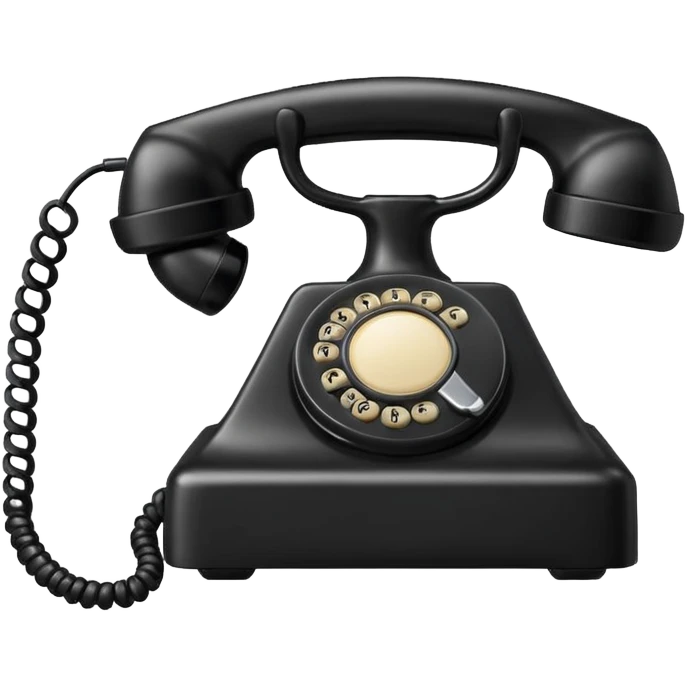 black telephone receiver emoji