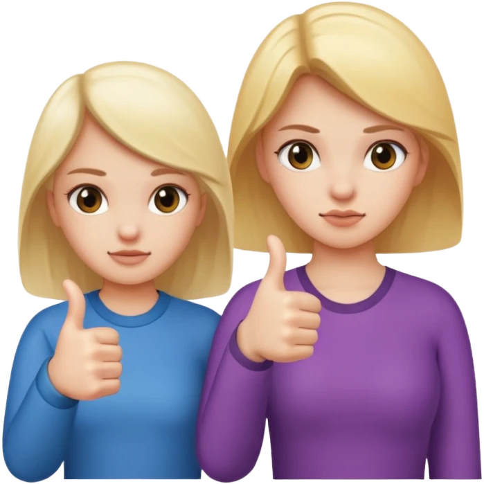 

a girl with a thumb ups and one with thumbs odwnv



 emoji