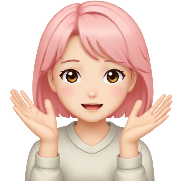 Anime girl clapping cheeks emoji