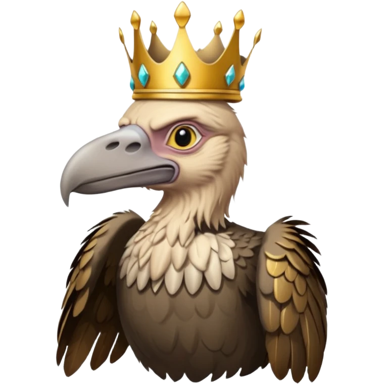 old vulture wearing crown  emoji