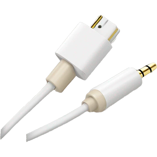 beige stereo adapter mini jack to big jack for headphones cable emoji