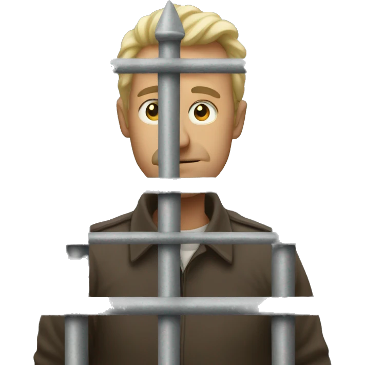 man behind railings like if it was arrested emoji