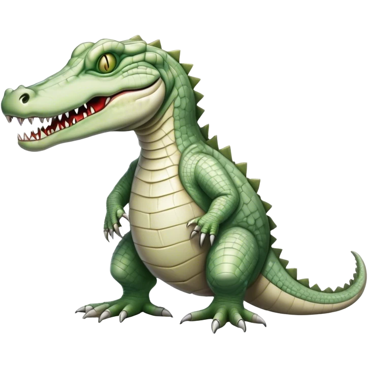 zombie monstrous pale skinned decaying greenish white alligator, vicious, boss monster, full body, dirty, undead emoji