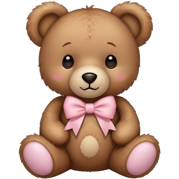 Teddy bear with light pink bow  emoji
