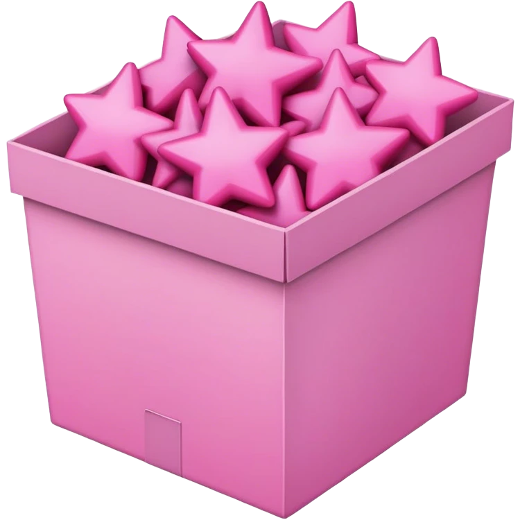 box full of pink stars emoji