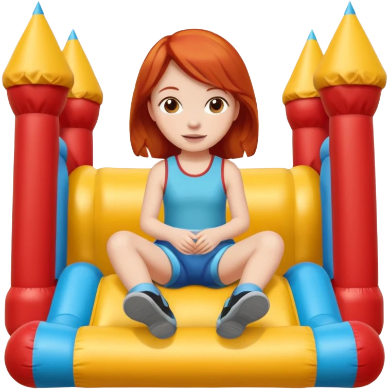 redhead girl-sitting-in-bouncy-house emoji