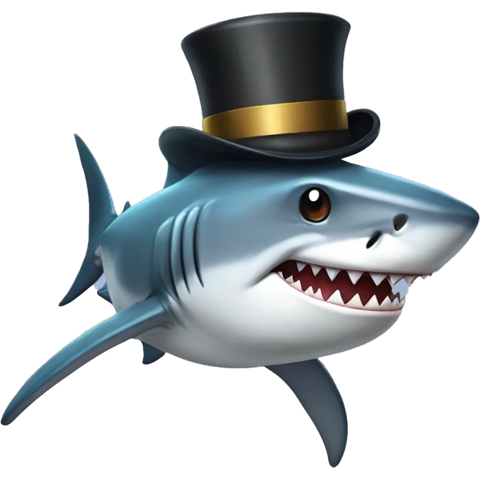 Shark with a tophat emoji