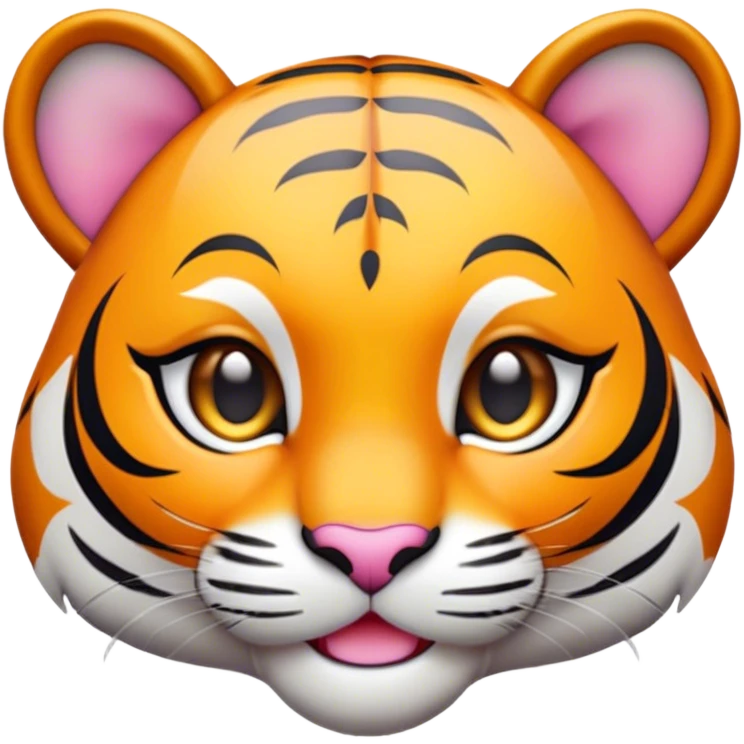Cinematic Cute Tiger Portrait Emoji, Head tilted playfully and inquisitively, with a sleek, graceful form accented by vivid stripes and round, sparkling eyes filled with charm, Simplified yet irresistibly adorable features, highly detailed, glowing with a warm, inviting wild glow, high shine, affectionate and lively, stylized with a touch of whimsical feline grace, soft glowing outline, capturing the essence of a mischievous yet loving tiger that seems as if it could leap out of the screen into your arms! emoji