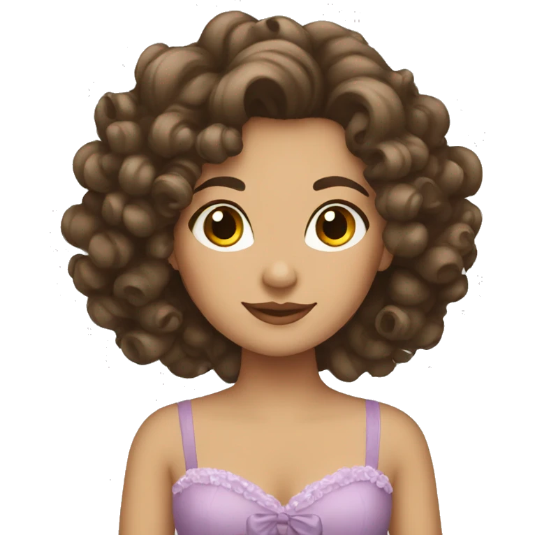 Brunette princess with curls  emoji