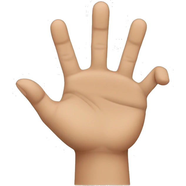 Create a hand with all fingers risen up while fohe ring finger emoji
