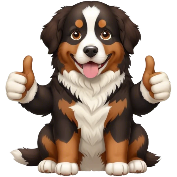 bernese mountain dog giving a thumbs up emoji