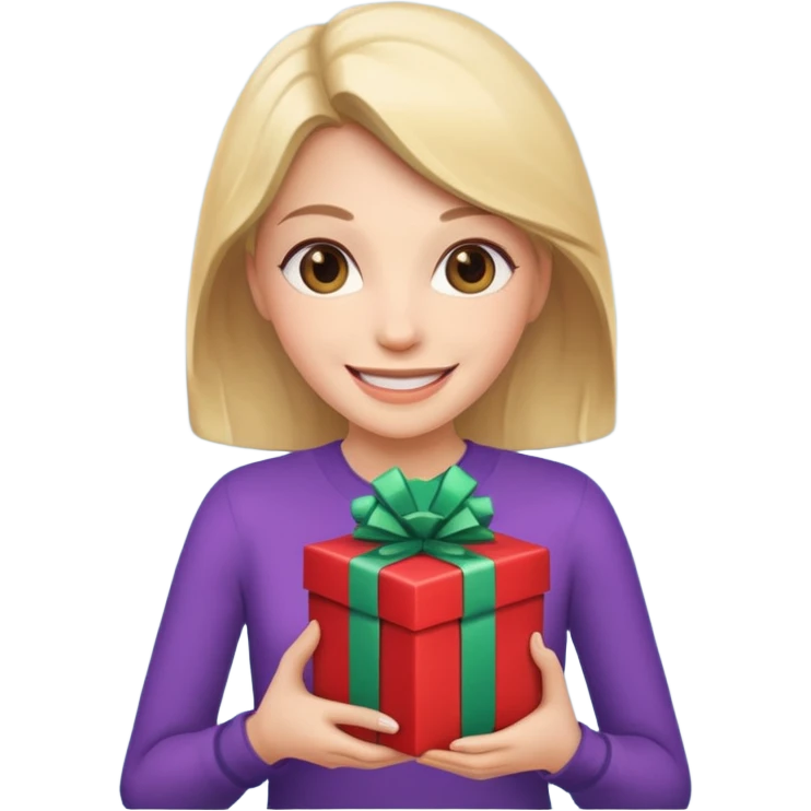 Single women with gift  emoji