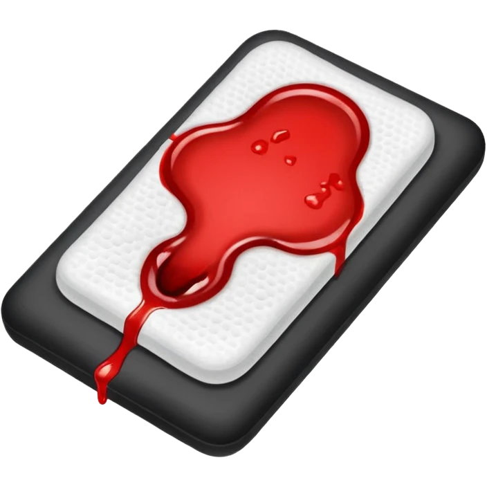 l with blood on it period pad emoji