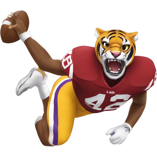 LSU Tiger beating Alabama crimson tide emoji