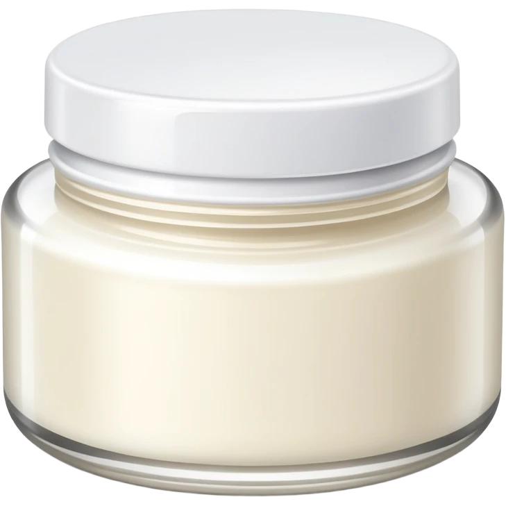 Skincare cream jar with safety seal emoji
