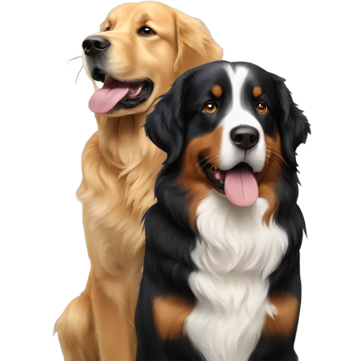golden retriever and Bernese mountain dog emoji
