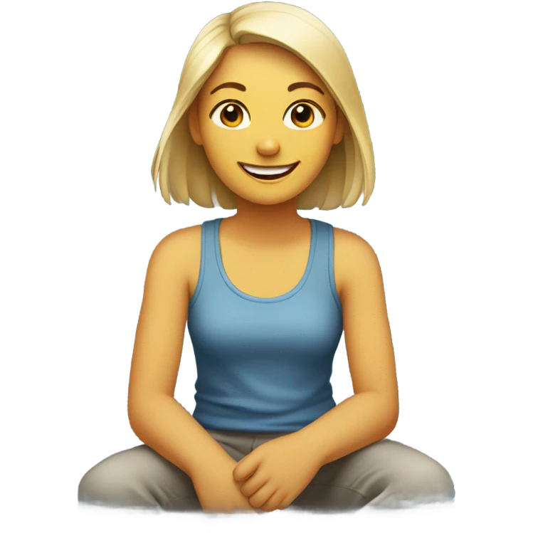 smiling girl sitting casually emoji