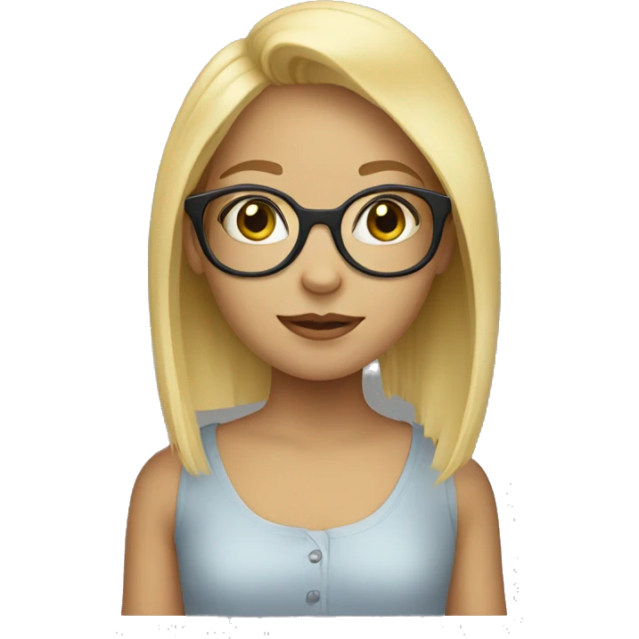 Blonde girl with round glasses emoji