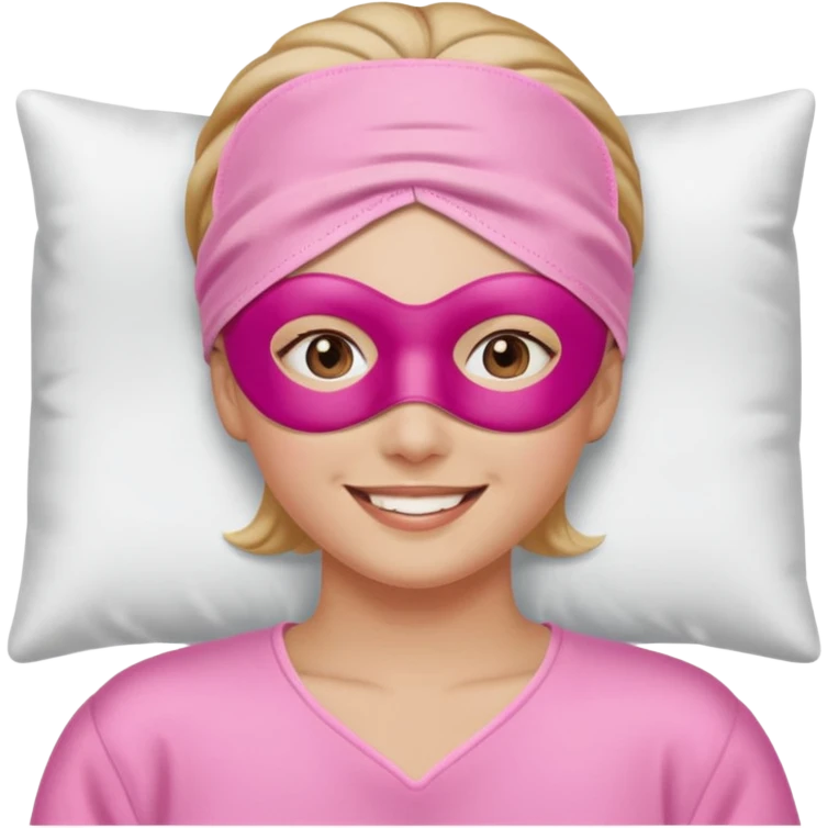 relaxed with pink sleep mask face emji emoji