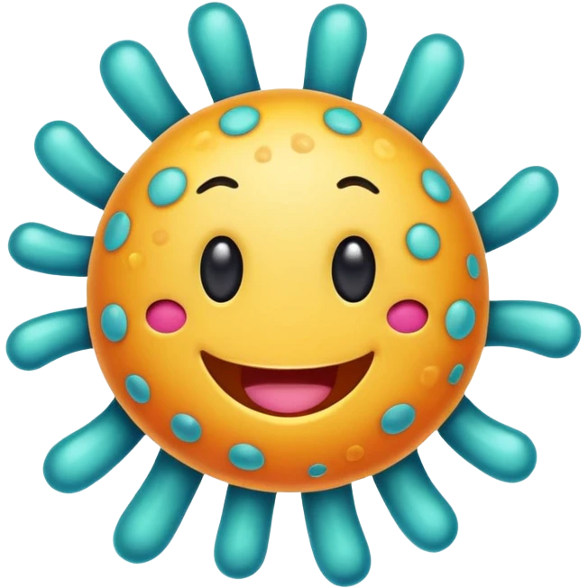 Happy microbe emoji
