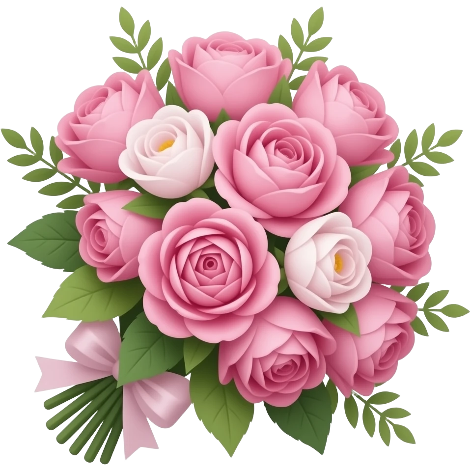 Buque de flores cor rosa claro emoji