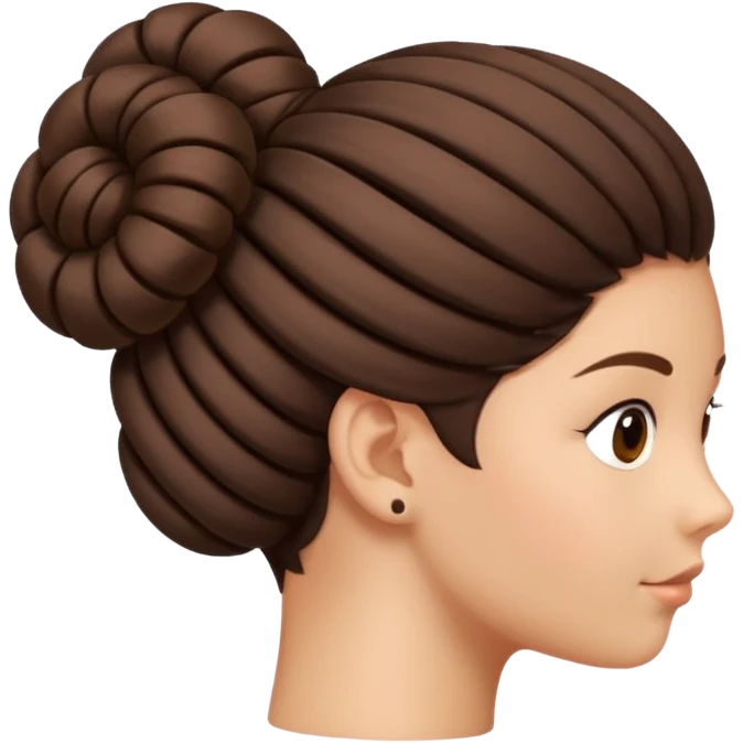 side view of bun hair emoji