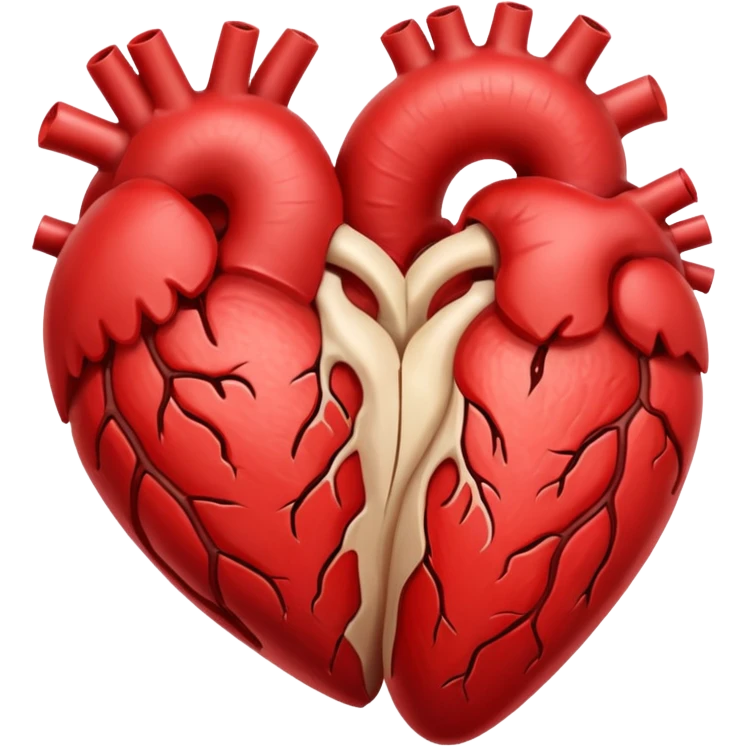 Split this emoji in half: 🫀 emoji