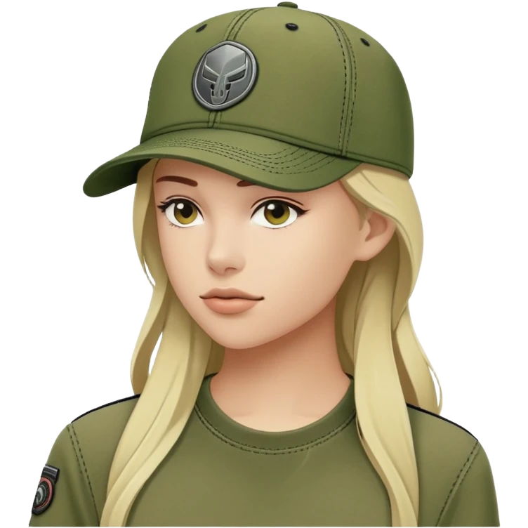 Diesel brand cap in khaki green color, baseball cap style with Diesel logo on front, military green hat emoji