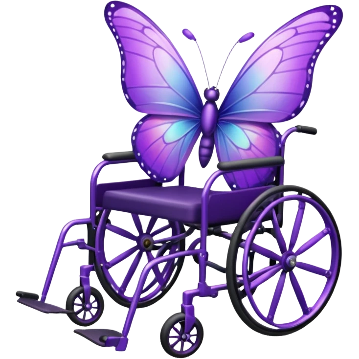 purple butterfly wheelchair  emoji