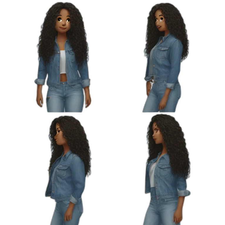hair girls denim album cover emoji