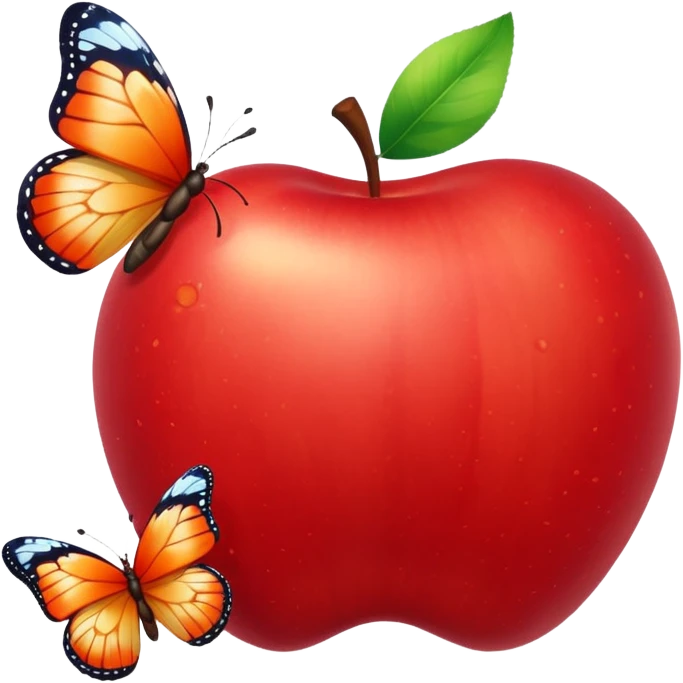 Apple and butterflies  emoji