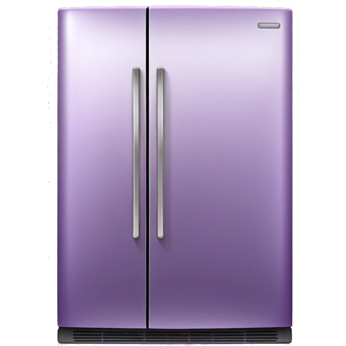 Realistic metallic light purple fridge isolated.  emoji