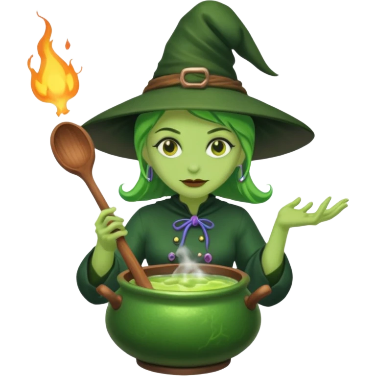green witch cooking potion emoji