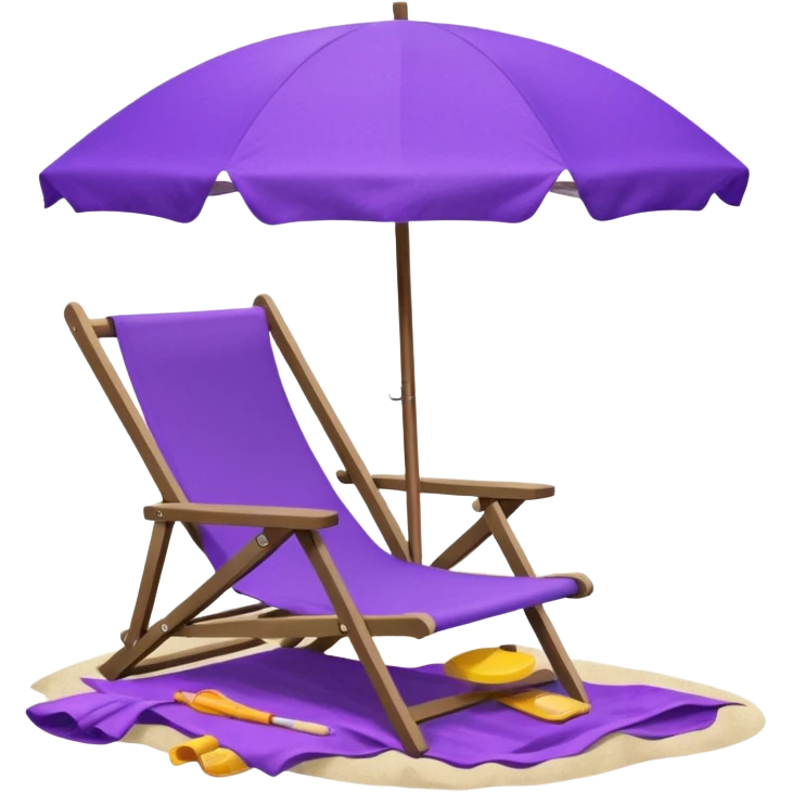 beach chair with purple umbrella emoji