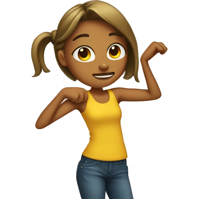 girl dabbing emoji