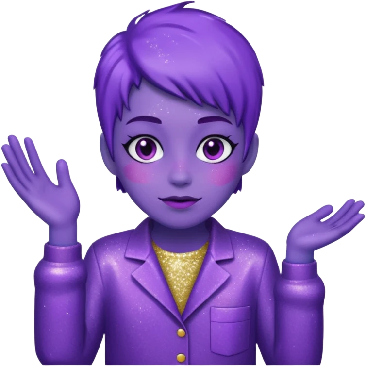 Purple Glitter worker emoji