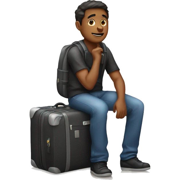 A guy on a bagage  emoji