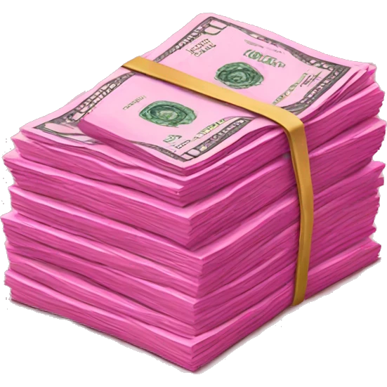 Stack of pink money emoji