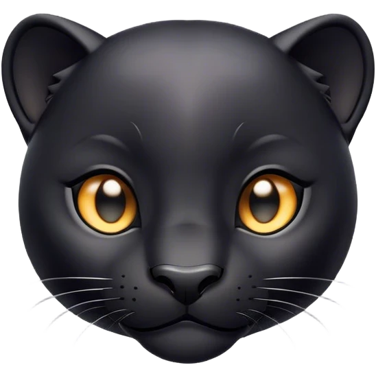 Cinematic Cute black Panther Portrait Emoji, Head tilted playfully and inquisitively, with a smooth, streamlined form accentuated by a subtle sheen and round, sparkling eyes filled with charm, Simplified yet irresistibly adorable features, highly detailed, glowing with a warm, inviting glow, high shine, affectionate and lively, stylized with a touch of whimsical mystery, bright and endearing, soft glowing outline, capturing the essence of a mischievous yet loving black Panther that seems as if it could pounce out of the screen into your arms! emoji