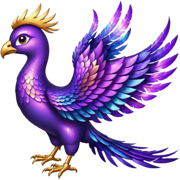 glitter purple phoenix emoji