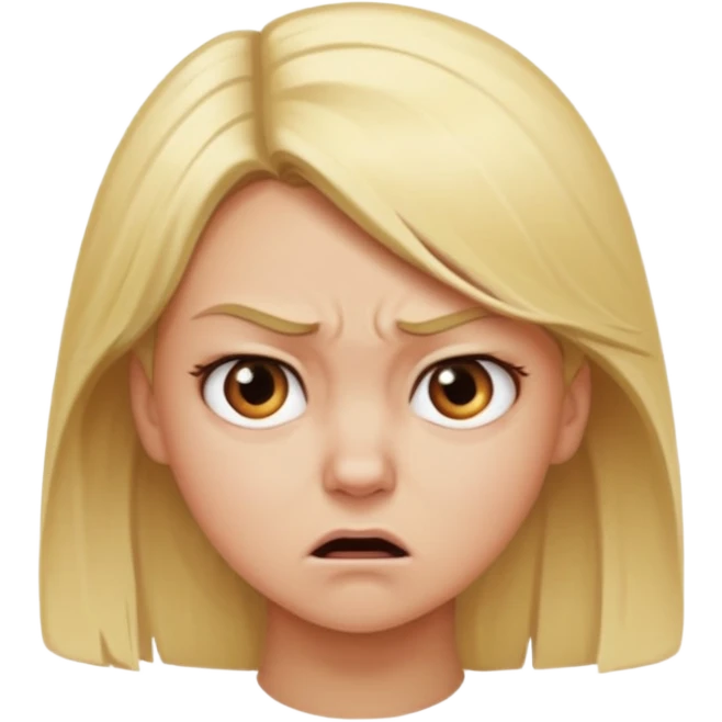 fai una ragazza bionda visibilmente offesa ed arrabbiata che guarda da un’altra parte  emoji
