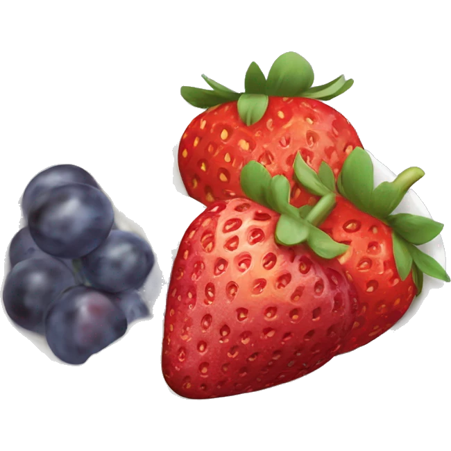 fruit yogurt bowl with strawberries and grapes emoji