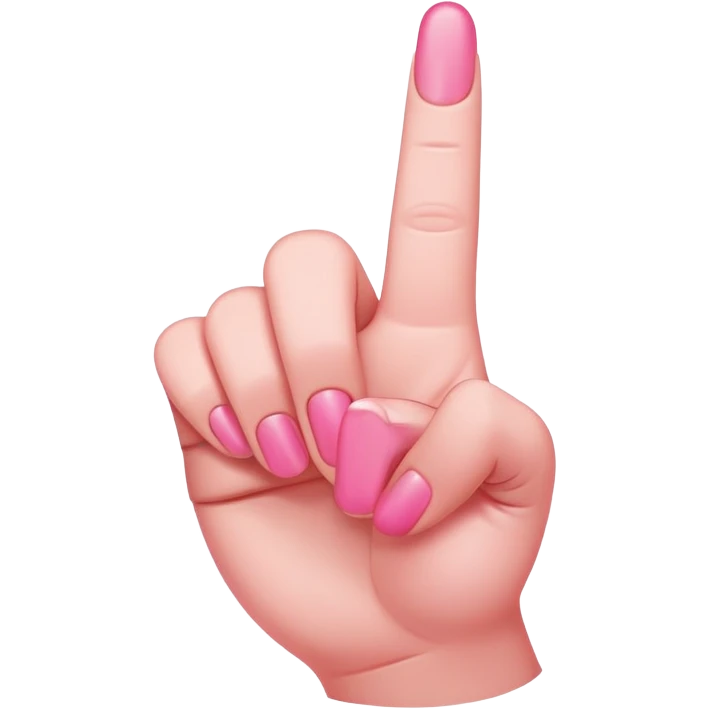 Pink middle finger emoji